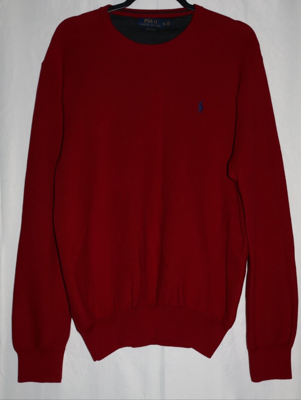 Polo Ralph Lauren Cherry Red Luxury Pima Cotton Sweater.